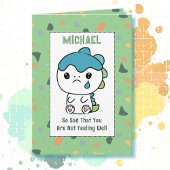 Get Well Cute Dinosaur Cartoon Funny Saying Child カード