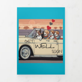 GET WELL DOGS Driving Card Activityプログラム 三つ折りカード