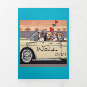 GET WELL DOGS Driving Card Activityプログラム 三つ折りカード