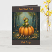 Get Well Fast Pet Frog カード (黄色い花)