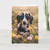 Get Well Feel Better Cute Dachshund Puppy  カード (正面)