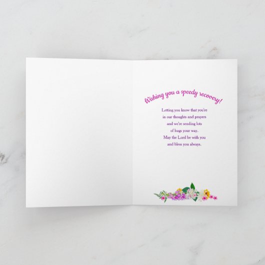 Get Well, Flowers in Window Box カード (内部)