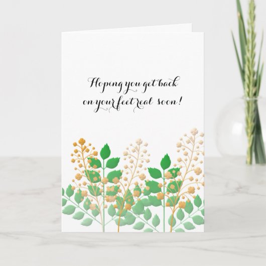Get Well Garden Flowers and 葉 Card カード (正面)