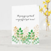 Get Well Garden Flowers and 葉 Card カード (黄色い花)