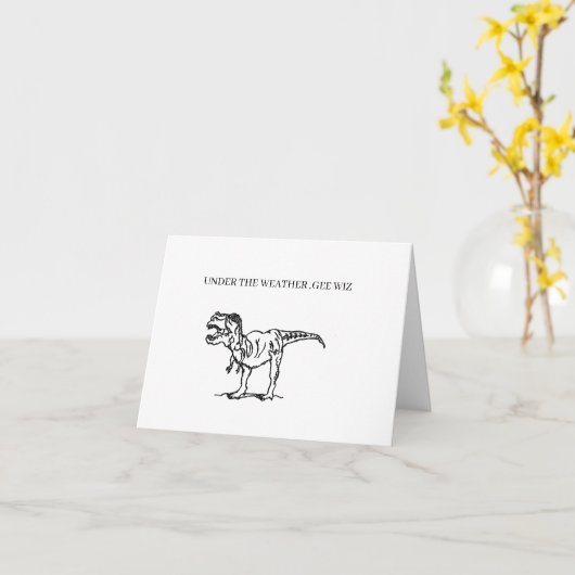 GET WELL GREETING CARD :恐竜 カード (黄色い花)