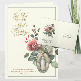 Get Well Healing祈りの言葉バラヴァージンメアリー カード