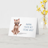 GET WELL - Kitty Cat - カード (黄色い花)