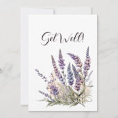 Get Well Lavender Flowers Watercolor Art 招待状 (正面)