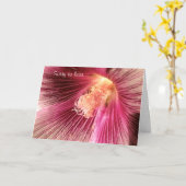 Get Well Pink Holly Hock Flower Card カード (黄色い花)