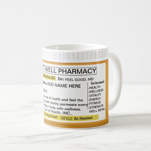 Get Well Prescription RX コーヒーマグカップ (正面右)