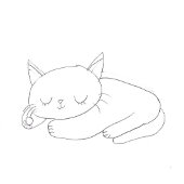  Get Well Sad Sweet Cat Cartoon for Child カード