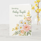 Get Well Sending Healing Thoughts Your Way Florals カード (黄色い花)