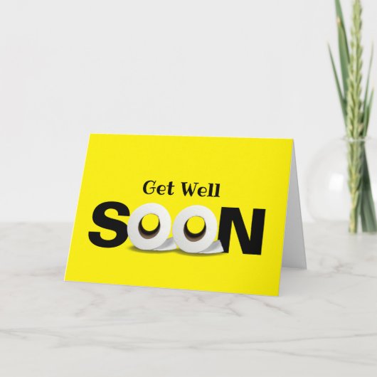 Get Well Soonトイレ紙転が カード (正面)