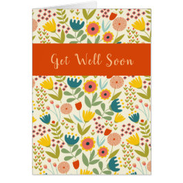 Get Well Soonフォークアートフローラグリーティング