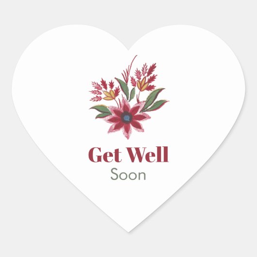 Get Well Soonフローラハートシール ハートシール (正面)