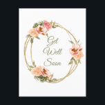 Get Well Soonフローラ水彩リース ポストカード<br><div class="desc">Get Well Soonフローラ水カラーリースはがき。</div>