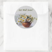 Get Well Soonヴィンテージデイジーシール ラウンドシール (バッグ)