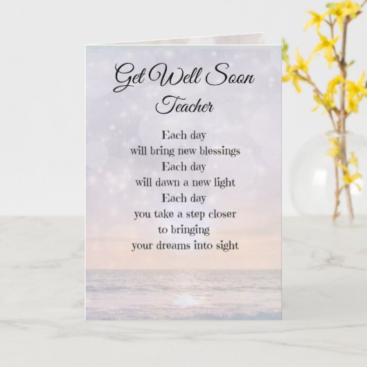 Get Well Soon先生デザイン カード (黄色い花)