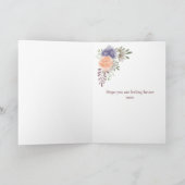Get Well Soon牡丹バラ紫 カード (内部)