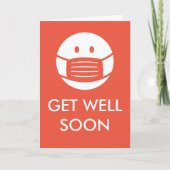 Get Well Soon顔マスクsmily covid 19 recovery カード (正面)