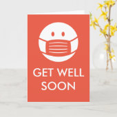 Get Well Soon顔マスクsmily covid 19 recovery カード (黄色い花)