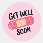 Get Well Soon ラウンドシール (正面)