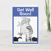 Get Well Soon – 松葉杖に包帯を付けた男 カード (正面)