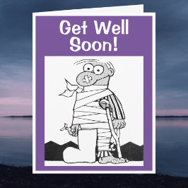 Get Well Soon – 松葉杖に包帯を付けた男 カード