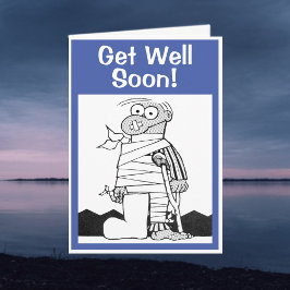 Get Well Soon – 松葉杖に包帯を付けた男 カード