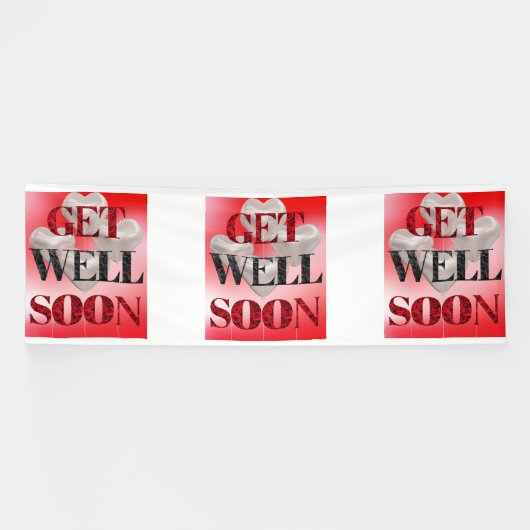 Get Well Soon 4 x 12ビニールバナー 横断幕 (横)