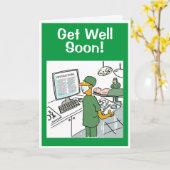 Get Well Soon - Asian Surgery Checks Instructions カード (黄色い花)