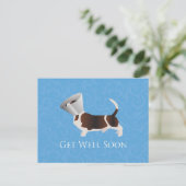 Get Well Soon - Basset Hound Male ポストカード (スタンド正面)