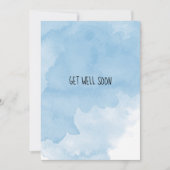 Get Well Soon Blue Water Color色あせったデザイン カード (正面)