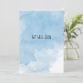 Get Well Soon Blue Water Color色あせったデザイン カード (スタンド正面)
