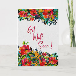 Get Well Soon – Bright Floral Watercolor カード