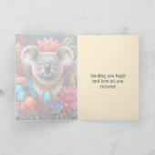 Get Well Soon Card Ausie Koala Bear Hugs and Love カード (内部)