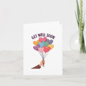 Get Well Soon Card - Cheerful Balloon Bouquet Card カード (正面)