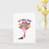 Get Well Soon Card - Cheerful Balloon Bouquet Card カード (黄色い花)