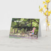 Get Well Soon Card, Girl, Bicycle & 自然 カード (黄色い花)