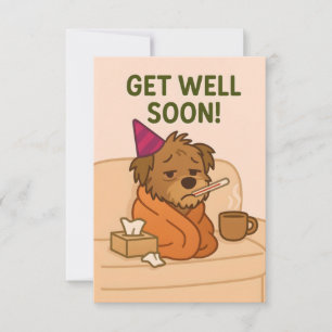 Get Well Soon Card - Scrapffy Dog サンキューカード