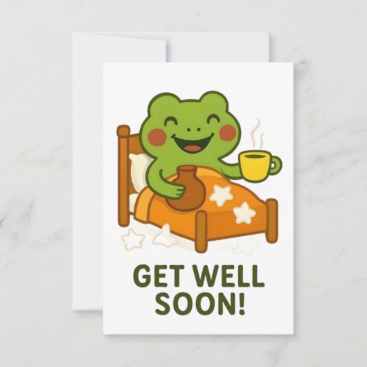 Get Well Soon Card - Sick Frog サンキューカード (正面)