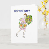 Get Well Soon Card with fruit and flowers カード (黄色い花)