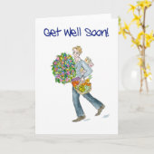 Get Well Soon Card with fruit and flowers カード (黄色い花)