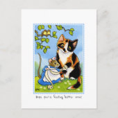 Get Well Soon Catマウスカスタム ポストカード (正面)