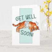 Get Well Soon Cat Card カード (黄色い花)