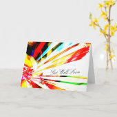 "Get Well Soon" Cheery抽象芸術ひまわりアート カード (黄色い花)