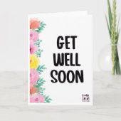 Get Well Soon - Colorful Flowers カード (正面)