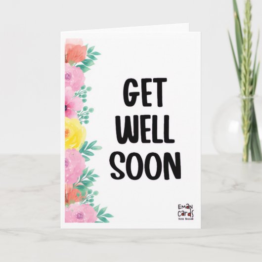 Get Well Soon - Colorful Flowers カード (正面)
