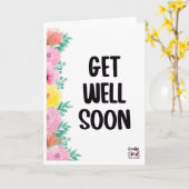 Get Well Soon - Colorful Flowers カード (黄色い花)