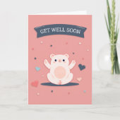 Get Well Soon Cute Cartoon Bear Greeting カード (正面)
